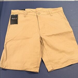 Galaxy By Harvic Men's Beige Flat Front Shorts